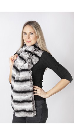 Rex chinchilla fur scarf